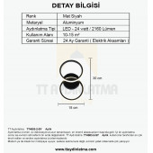 TT Aydınlatma TT4003-2-SY  Mat Siyah 2 li Led Aplik thumbnail 4