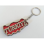 AHŞAP ANAHTARLIK TÜRKİYE HARİTASI KIRMIZI, TÜRKİYE Maskot, TÜRKİYE ANAHTARLIK, OTO ANAHTARLIĞI - 1