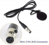 3 Pin Mini XLR Dişi Uçlu Yaka Mikrofonu 1.2 Metre - 1
