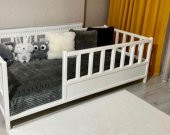 Baby Kinder Wh. Roofless Montessori Yatak Bebek ve Çocuk Karyolası  Mat Beyaz 90 x 190 - 3
