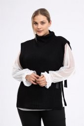 Triko Süeter Yandan Bağlamalı-SİYAH - 8