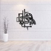 Lazer Kesim Futuristik Dekoratif Desen Ahşap Tablo - 1