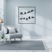 Lazer Kesim Çerçeve İçindeki 9 Kuş Ahşap Tablo - 1