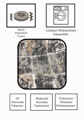 DEKORATİF MODERN YIKANABİLİR İNCE KAYMAZ TABAN HALI - 3