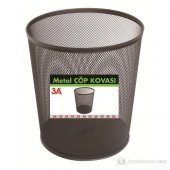 3A Metal Perfore Çöp Kovası Siyah 265x285 mm - 1
