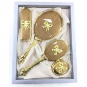 Camomile 4lü Fiyonk Ayna Fırça Pudralık Seti Gold CM301 - 1