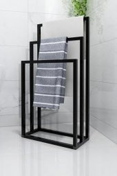 Üçlü Set Ayaklı Metal Havluluk - Dekoratif Ayaklı Askılık - 1