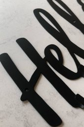 Hello Yazılı Elbise Askısı - Metal Askılık - Portmanto - 2