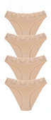 Ceylanoğlu Kadın Likralı Beli Dantelli Bikini Külot C-131 (4 Paket) - 6