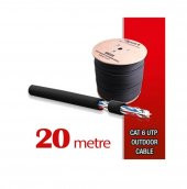 Qport Yüksek Bakır Utp 23Awg 0.58 MM Dış Ortam Cat6 Outdoor Kablo 20 Metre - 1