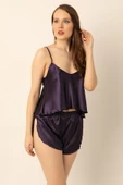 DoReMi Saten Yırtmaçlı İnce Askılı Şortlu Takım - 11