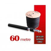 Qport Yüksek Bakır Utp 23Awg 0.58 MM Dış Ortam Cat6 Outdoor Kablo 60 Metre - 1