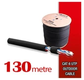 Qport Yüksek Bakır Utp 23Awg 0.58 MM Dış Ortam Cat6 Outdoor Kablo 130 Metre - 1