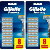 Gillette Sensor3 Erkek Tıraş Bıçakları, 8+8 Yedek Tıraş Bıçağı Gillette Sensor3 Erkek Tıraş Bıçakl - 1