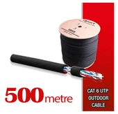 Qport Yüksek Bakır Utp 23Awg 0.58 MM Dış Ortam Cat6 Outdoor Kablo 500 Metre - 1