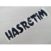 HASRETİM STİCKER SİYAH 15x3cm, HASRETİM YAZISI, HASRETİM ETİKETİ, HASRETİM ÇIKARTMASI - 1