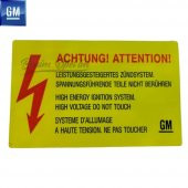 Opel Enerji Uyarı Etiketi Sarı 6.4X10cm Achtung Attentıon GM - 1