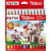 Fatih 12 Renk Kuru Boya Natural Üçgen Jumbo Triboo Tam Boy - 1