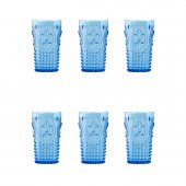 Akrilik Mavi 6'lı Uzun Bardak & Su Meşrubat Bardağı 750 ml ( Büyük Boy & Cam Değildir ) - 1
