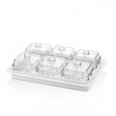 Akrilik Beyaz 6 lı Kapaklı Kahvaltılık Kahvaltı Seti & Saklama Kabı (Cam Değildir) - 1