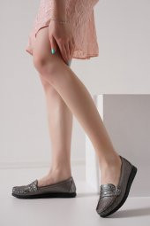 Lorenza Ortopedik Platin Cilt Babet - 2