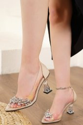 Larren Ten Rugan Şeffaf Detay Topuklu Ayakkabı - 1