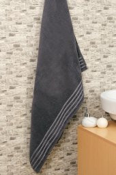 2li Renkli Şerit Desen Bordürlü Banyo Havlu Seti - 9