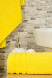 2li Renkli Şerit Desen Bordürlü Banyo Havlu Seti - 11