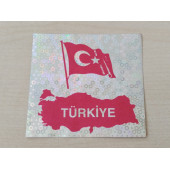 TÜRK BAYRAĞI STİCKER FOSFORLU 6x6cm AY YILDIZ STİCKER - TÜRK BAYRAĞI ETİKETİ - TÜRK BAYRAĞI ÇIKARTMASI - 1