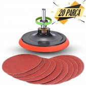 Cırt Zımpara Seti + Matkap Aparatı 115 mm 20 PARÇA - 2