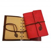 Küçük Boy Retro Deri Defter Kahverengi - 2