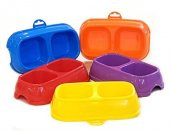 Evcil Hayvan Kedi Köpek Çift Bölme Mama Su Kabı Büyük Boy - 4