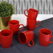 Keramika Bayrak Kırmızı Bulut Kupa 9 Cm 6 Adet - 4
