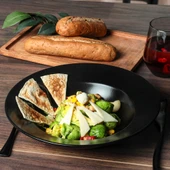 Keramika Mat Siyah Delta Makarna Tabağı 26 cm - 1