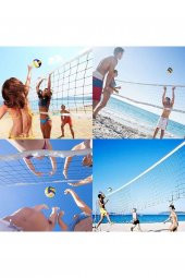 9.5 Metre Taşınabilir Pratik ve Profesyonel Voleybol Filesi Beach&Okul&Sahil&Otel Tipi Voleybol Ağı - 1