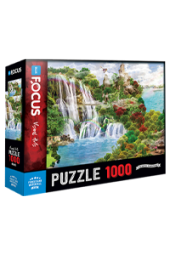 1000 Parça - Forest And Waterfall Orman Ve Şelale Blue Focus Games - 1