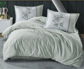 Clasy Butik Serisi Çizgili Ranforce Çift Kişilik Nevresim Takımı Suave v5 Yeşil thumbnail 1