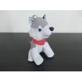 PELUŞ KÖPEK (20x10cm) (GERÇEK 1.KALİTE) GRİ SİYAH (LİSANSLI) PELUŞ OYUNCAK KÖPEK - 1