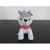 PELUŞ KÖPEK (20x10cm) (GERÇEK 1.KALİTE) GRİ SİYAH (LİSANSLI) PELUŞ OYUNCAK KÖPEK - 2