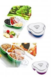 Lüx Renkli Kahvaltı Seti Kapaklı Kahvaltılık Set 4 Bölmeli Çerezlik Şeffaf Kapaklı Ergonomik - 2