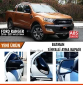 Ford Ranger T6 2016-2021 Sinyalli Batman Yarasa Ayna Kapağı Piano Black ABS Plastik - 1