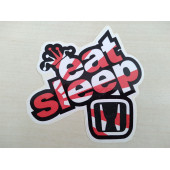 HONDA eat sleep sticker 8x9cm (HONDA STİCKER) honda logo - Honda arması - HONDA ETİKETİ - 1