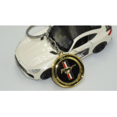 DK Ford Mustang GT Logo Gold Metal Çift Yön Anahtarlık - 4