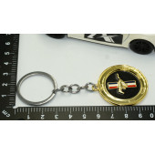 DK Ford Mustang GT Logo Gold Metal Çift Yön Anahtarlık - 5