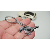 DK Ford Mustang Koşan At Logo Çift Yön Krom Metal Stil Anahtarlık thumbnail 1