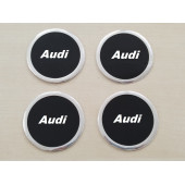 AUDİ JANT GÖBEK ARMASI Alüminyum 6cm KABARTMALI orjinal model (AUDİ jant göbeği AUDİ jant arması - 1