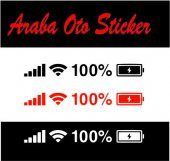 Batarya Pil Wifi İcon Oto Sticker Araba Cam Sticker - 1