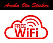 Free Wifi Logo Sticker Duvar Cam Araç Sticker - 2