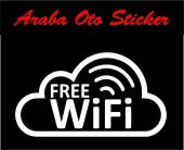 Free Wifi Logo Sticker Duvar Cam Araç Sticker - 3
