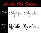 Benim Hayatım Benim Kurallarım. My Life My Rules Araba Sticker - 3